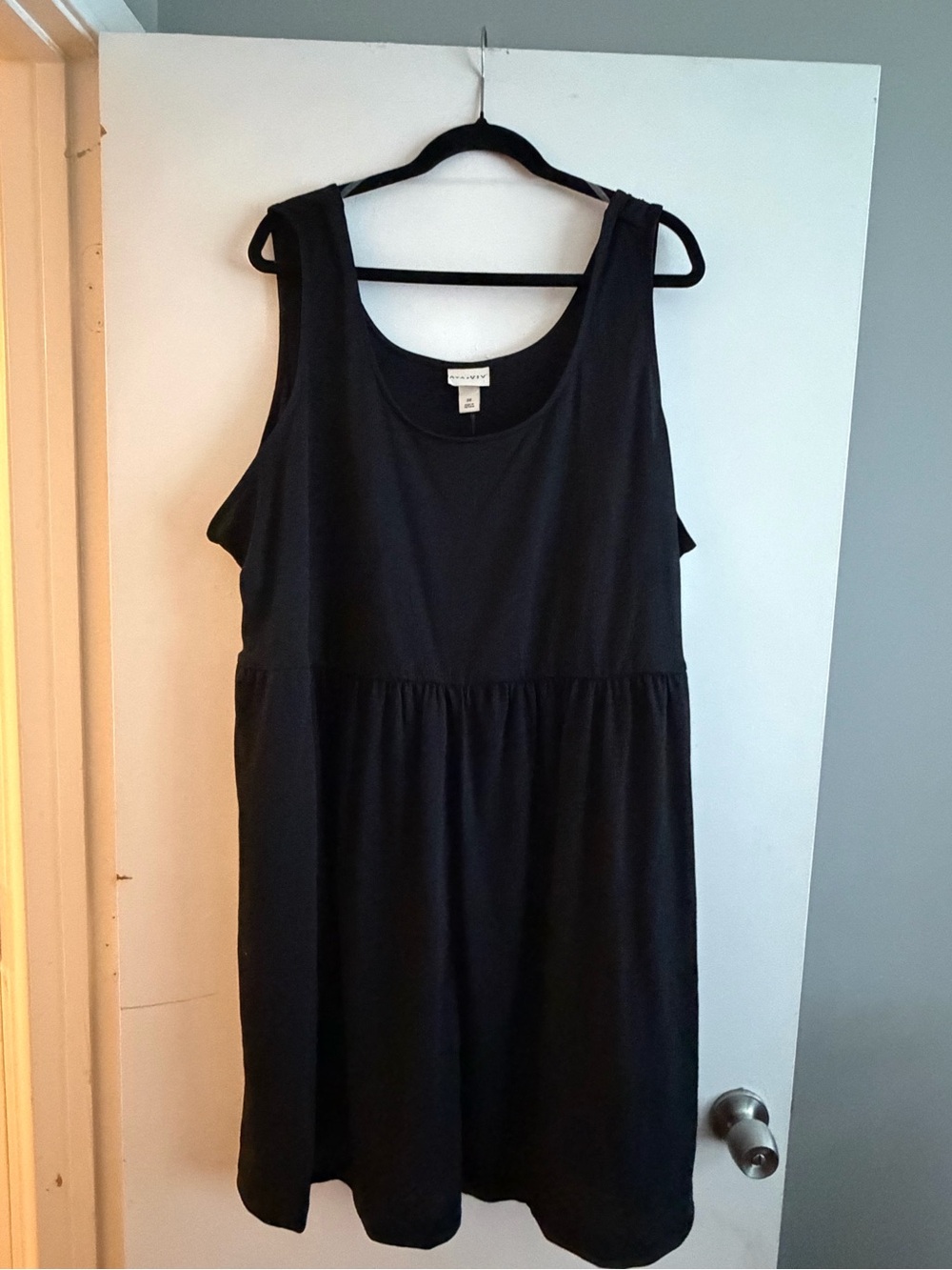 Ava & Viv Black Sleeveless Scoop-Neck A-Line Dress